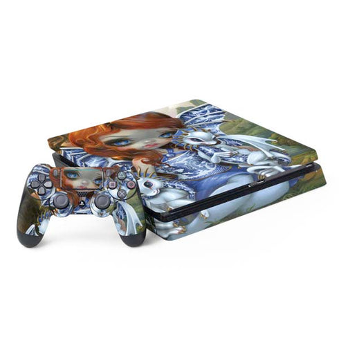 Fairy and Dragons with White and Blue Porcelain Wings by Jasmine Becket-Griffith PlayStation PS4 Skins